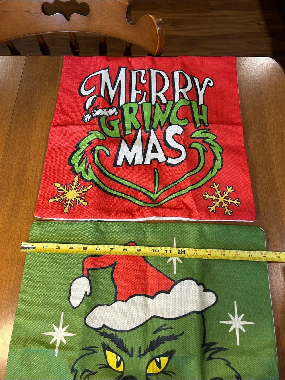 Merry Grinchmas Holiday Decorative pillow covers- Red & Green